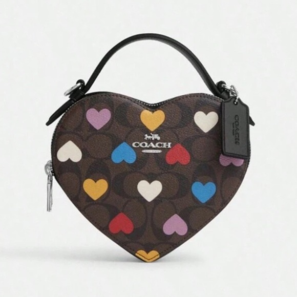 Coach Handbags - Coach Heart Crossbody In Signature Canvas With Heart Print style CP022